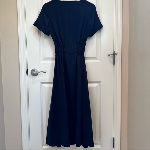 SOLD!on eBay Weekend MaxMara Label-cut Giro Belted Jersey &Satin Midi Dress - Picture 15 of 17